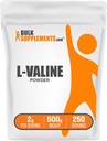 BulkSupplements.com L-Valineパウダー - ヴァリンアミノ酸サプリメント、BCAAエネルギーパウダー - Unflavored&グルテンフリー、サービングあたり2g、500g(1.1ポンド)(パッケージ1)