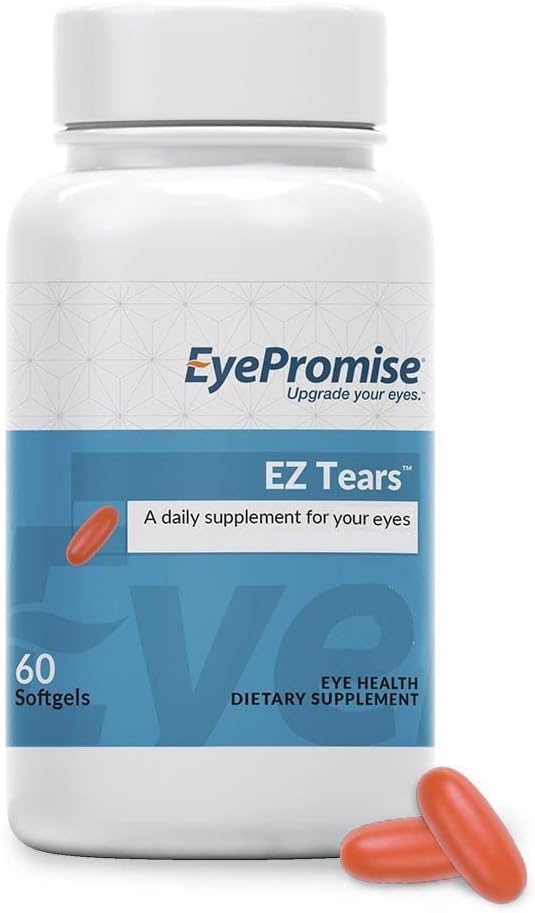 EyePromise EZ の涙目のビタミン - 60 の Softgels の 30 日の供給 - オメガ 3s の目の補足、Primrose オイル及びターメリックの根のエキス-ターゲット目の苛立ち、乾燥、着実性及び赤み