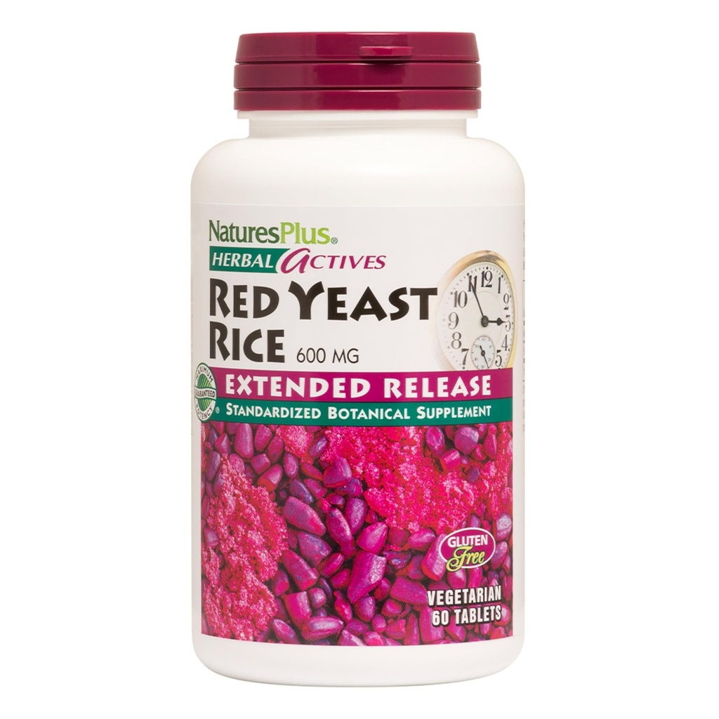 NaturesPlusハーブ活性赤イーストライス、拡張リリース - 600mg、60ビーガンタブレット - ハーブサプリメント - Cholesterolサポート - ベジタリアン、グルテンフリー - 60のサービング