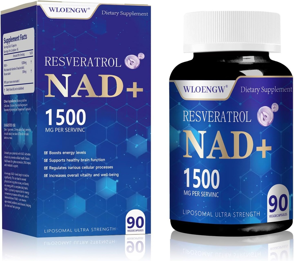 新しいNADサプリメント - リポソーム NAD + Resveratrol 90の計算(1500MG)と補足