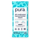 Pura の洗濯できる痔のワイプ XL、48 の計算、冷却の魔女のヘーゼル、アロエ及びココナッツ オイル、速い救助、芳香なし、100% のプラスチック放して下さい