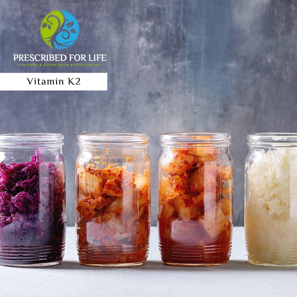 ライフビタミンK2 MK7パウダー処方 | 健康とウェルネスのK2ビタミンサプリメント | 1% メナキノンパウダー(2 kg / 4.4 lb)