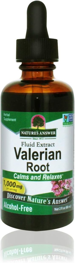 Nature's Answer Valerian Root 2 Ounce Extract - アルコールフリー、グルテンフリー、コーシャ、非GMO、米国製 - Calming & Relaxation Support - 睡眠のためのValeian Root、残りの援助