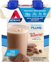 AtkinsのミルクのチョコレートDelightの蛋白質の揺れ、15g蛋白質、低い血糖、2g純炭水化物、1g砂糖、Ketoの友好的、4の計算