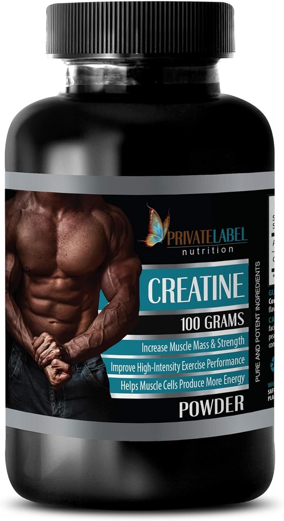 PRIVATE LABEL LLC 筋肉ブーストサプリメント - CREATINE パウダー 100 グラム - クレアチン一水和物 - 1 ボトル (100G パウダー)
