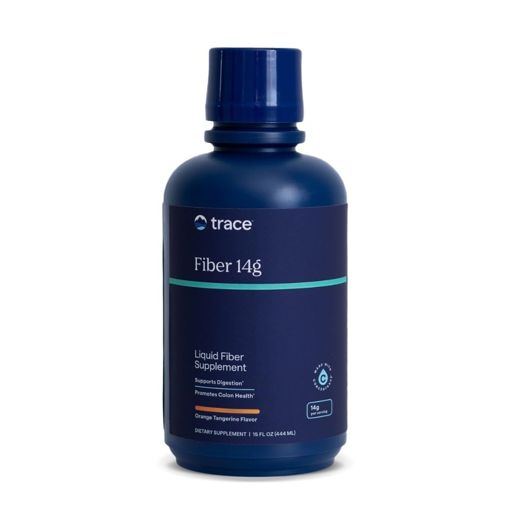 Trace Minerals Fiber 14g - コロンヘルス&ダイジェストサポート用繊維のサプリメント - バランスの取れたガットフローラ - 液体サプリメント - グルテンフリー - ビーガン - オレンジタンジェリン風味 - 15 floz (15 サービング)