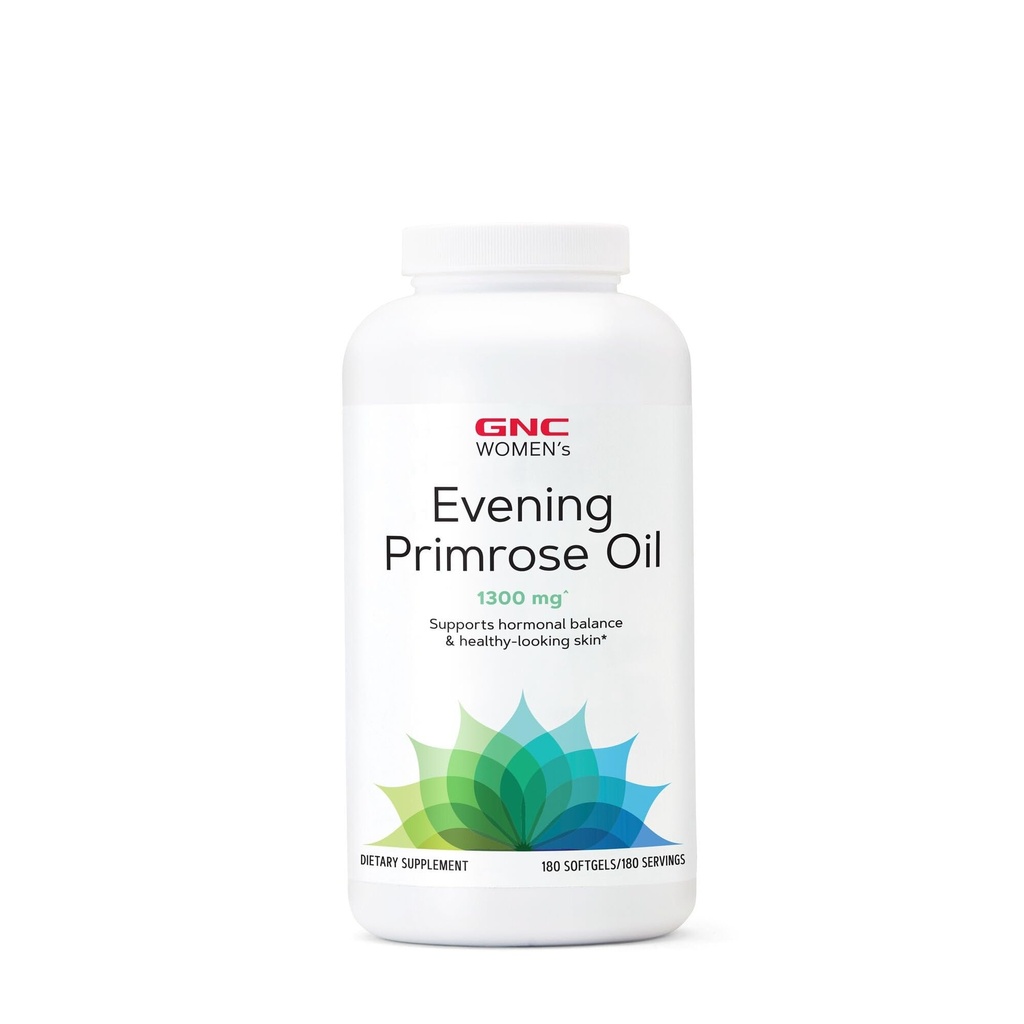 GNC女子イブニングプリマスオイル(EPO)1300mg | ホルモンバランス、免疫力、健康な肌と心の健康をサポート | 毎日のビタミン | 180 ソフトジェルカプセル