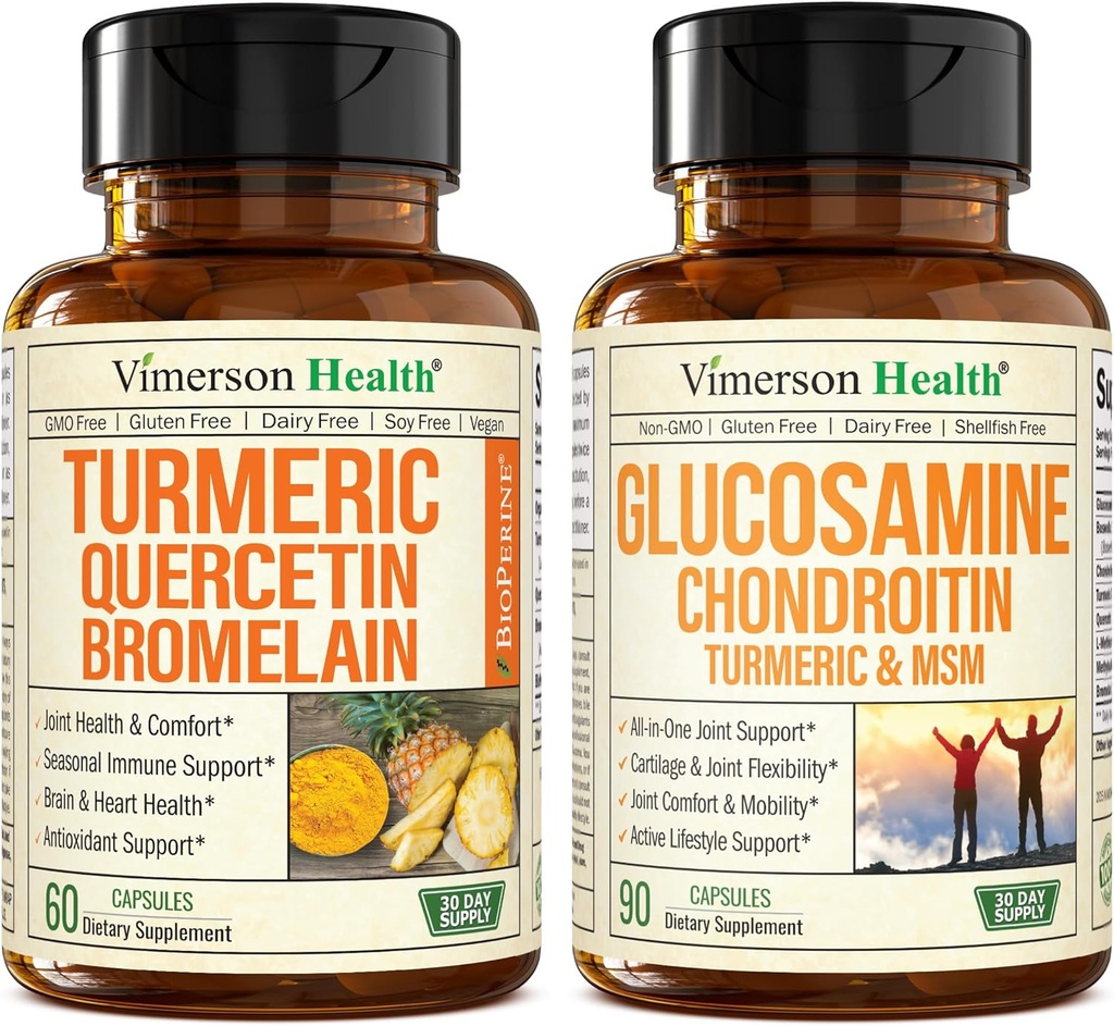 BromelainおよびTurmeric Curcumin及びGlucosamineのコンドロイチンMSMおよびTurmericの共同サポート補足が付いているケルセチン