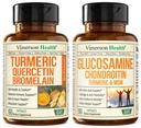 BromelainおよびTurmeric Curcumin及びGlucosamineのコンドロイチンMSMおよびTurmericの共同サポート補足が付いているケルセチン