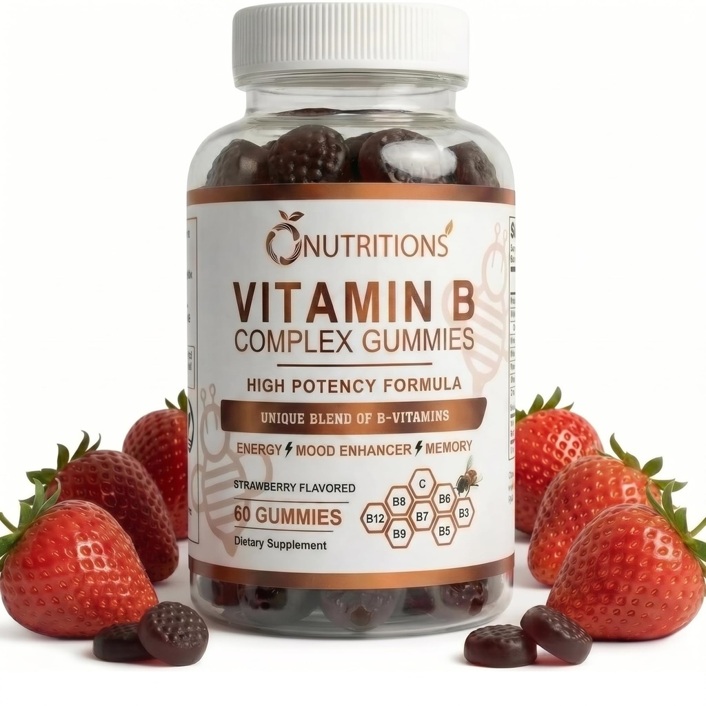 O NUTRITIONSビタミンBコンプレックスビーガンビタミンビタミンB12、ビタミンB7、ビオチン、B6、ナイアシン、B5、B6、B8、B9、ストレス、エネルギー、健康的な免疫システム(1パック)のための葉酸として