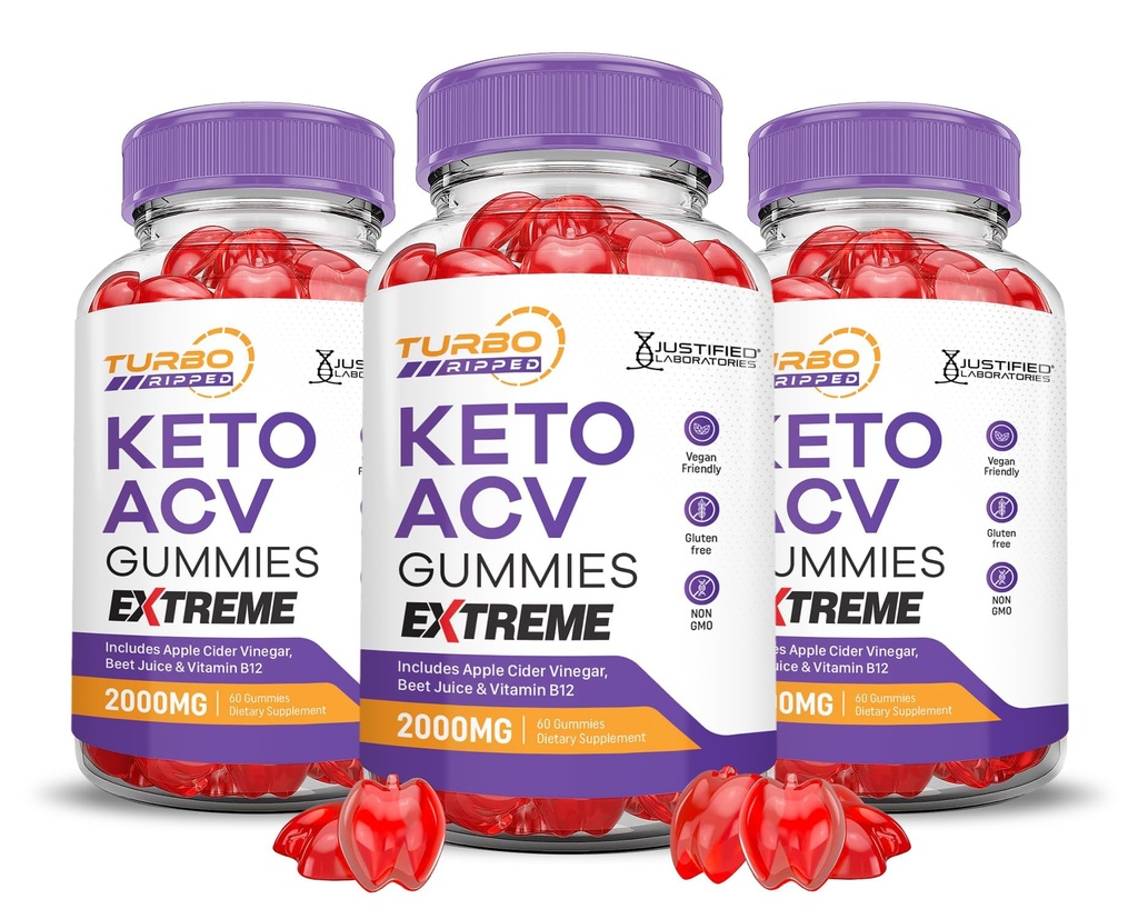 (3 パック) ターボ リッピング Keto ACV グミーズ エクストリーム 2000MG ターボ リッピング Keto グミーズ アップル サイダー 酢 フォーミュレート と Pomegranate ビート ジュース パウダー B12 ビーガン 非 GMO 180 ガミー