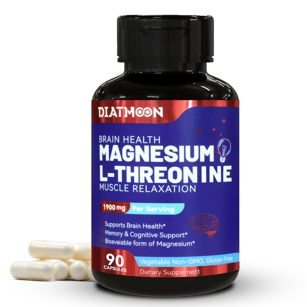 マグネシウムL-Threonine、高吸収マグネシウムの補足、脳の健康のための1900mgマグネシウムのThreeonine、記憶サポート、グルテンフリー、非GMO、90ビーガンカプセル