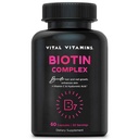 Vitalビタミンビオチンコンプレックスピル - ヒアルロン酸、MSM、コラーゲン、ビタミンC - 髪、皮膚、爪のサプリメント - 60カプセル