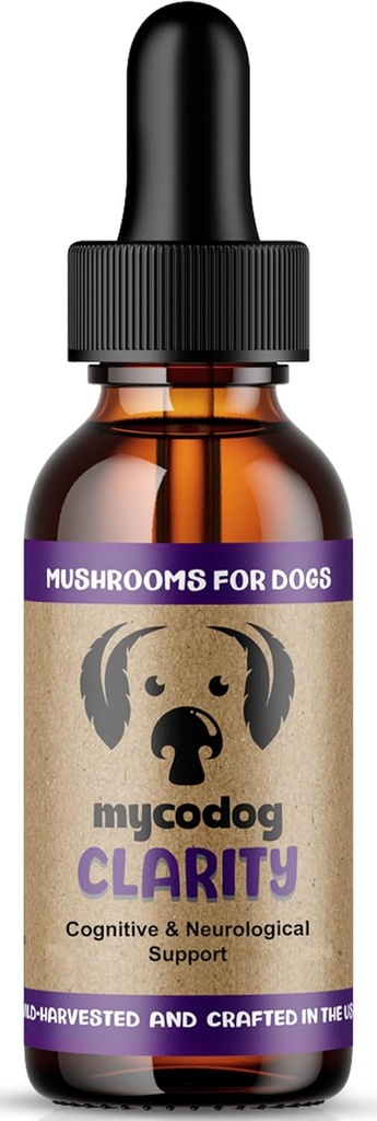 MycoDogの明快さ - 犬のための認知サポートサプリメント - 脳の健康とシニアドッグウェルネス - 機能的なキノコと適応性のある記憶と焦点