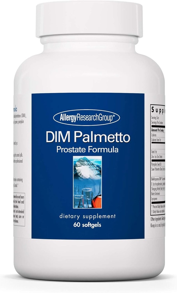 アレルギー研究グループDIM Palmetto - 男性の健康、Sw Palmetto、ベータSitosterol、Stingingingingのイラクサのエキス、カボチャの種油、Softgels - 60の計算のための前立腺サポート補足