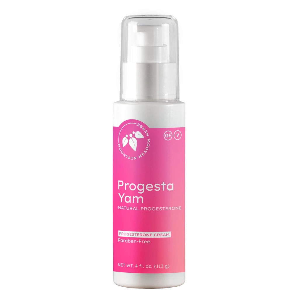 Mountain Meadow Herbs Progesta-Yam Cream – ワイルドヤムの生体識別プロゲステロン – 月経閉症 & 浸透性ホルモンサポート – 生理学者開発, 3rd Party Tested, Non-GMO, 4oz