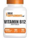BulkSupplements.comビタミンB12 5000 mcg Softgels - Cyanocobalamin、ビタミンBサプリメント、B12ビタミンPills - グルテンフリー、1ビタミンB12 Softgel /サービング、180日の供給、180 Softgels