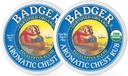 Badger - アロマティックチェストルブ、ユーカリ&ミント、認定オーガニック、Eucalyptusエッセンシャルオイル、ベビーチェストルブ、蒸気ルブ軟膏、0.75オンス - 2パック