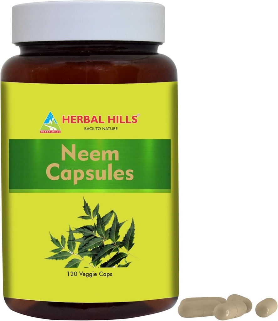 HERBAL HILLSのNeemのカプセル120のVeieのカプセルのNeemの葉のAzadirachta Indica 700のmgの粉およびカプセルのエキスのブレンド