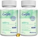 CoQ10 600mg Softgels | 高吸収性CoQ10 Ubiquinolサプリメント | ビタミンE&オメガ3 6 9で強化フォームを削減 | 健康に良い抗酸化力ハウス | 120 Softgels
