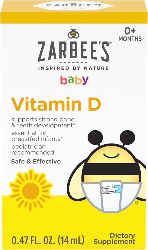 ZarbeeのビタミンDは乳児、400IU (10mcg)のために低下します 赤ん坊及びトドルの液体の補足、新生児及び上、低下のスポイトは含んでいます、0.47 Fl Oz