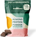 wellious Almond Protein Powder (Chocolate) - 18 Grams of Pure Healthiest Vegan Protein for Women & Men - Perfect Gluten-Free, Soy-Free & Smooth Gut Friendly Protein Powder for Sports Nutrition