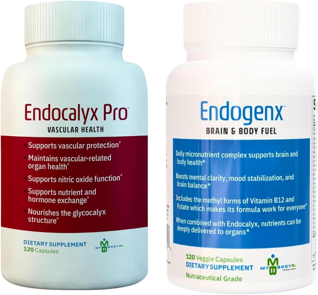 Endocalyx Pro&Endogenxヘルスエッセンシャルコンボ:高度な血管保護、ニトリ酸化物サポート、および包括的なマルチビタミン脳&ボディサプリメント - 240カプセル