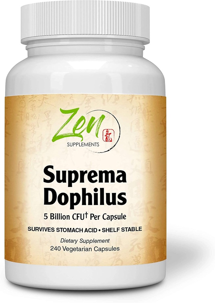 ゼネサプリメント - Suprema-Dophilus - 5ビニオンCFUプロバイオティクス - 8ストレーナー - シェルフ安定した耐酸性 - 消化管および免疫の健康 240-キャップをサポート