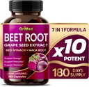 GriMed Beet Root with Grape Seed Extract, Maca Root, Red Spinach & Ashwagandha – 180 Vegetable Capsules