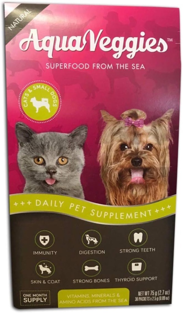 ペットのための海からスーパーフード、75g小犬/猫30 x 2.5 g毎日のスーパーフードパック(月の供給) Muti-Vitamin /消化/皮膚&コート/免疫/エネルギースーパーフード栄養!