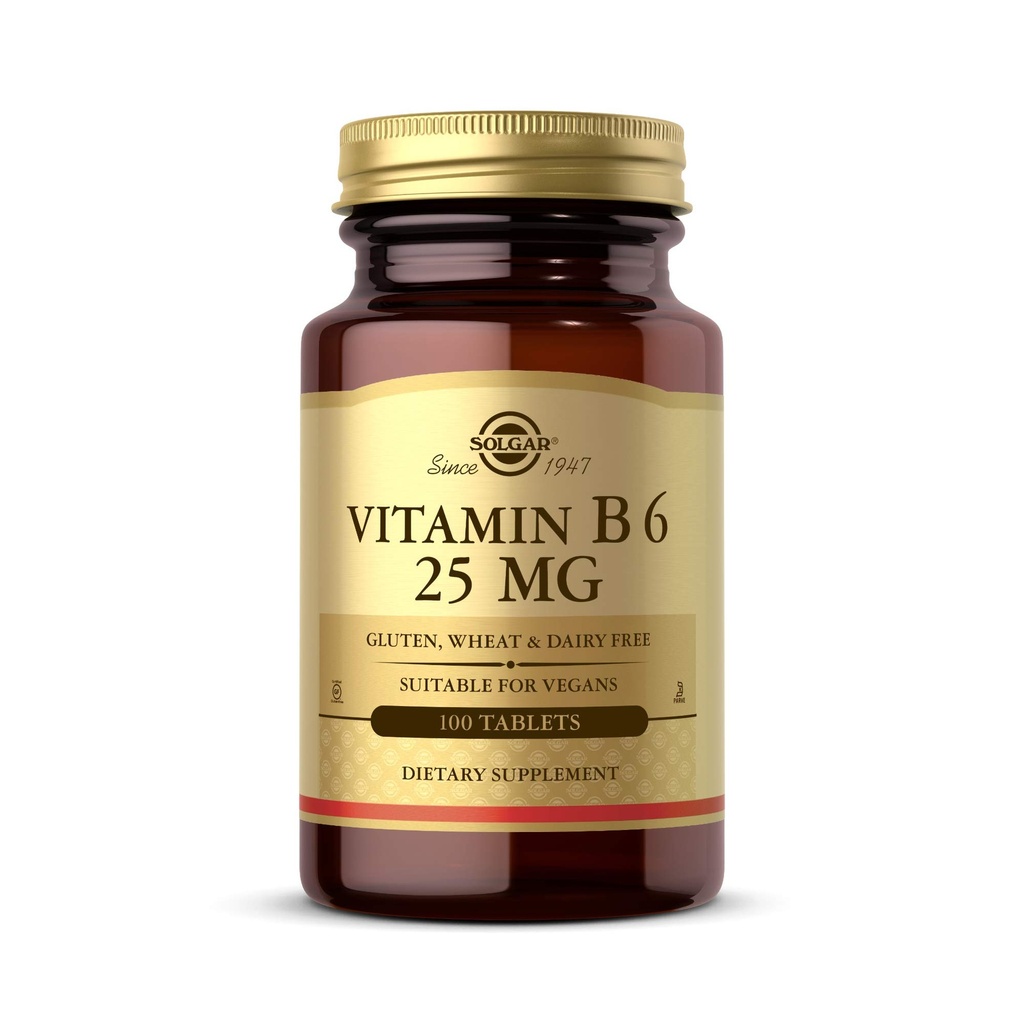 ソルガービタミンB6 25 mg、100錠 - エネルギー代謝、心臓の健康とヘルシーな神経系をサポート - Bコンプレックスサプリメント - 完全菜食主義者、グルテンフリー、乳製品無料、コーシャ - 100サービング