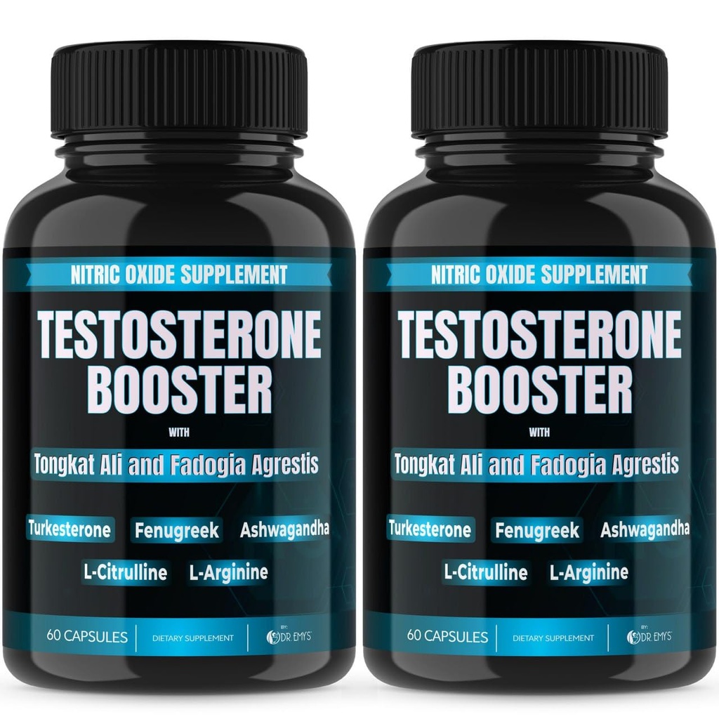 Dr. Emy's(2パックテストステロンブースタートンコートアリFadogia Agrestis Nitric Oxide Ashwagandha LアルギニンCitrulline Fenugreek - Turkesteroneプレワークアウトポンプ(120カプセル)と男性のためのサプリメント)
