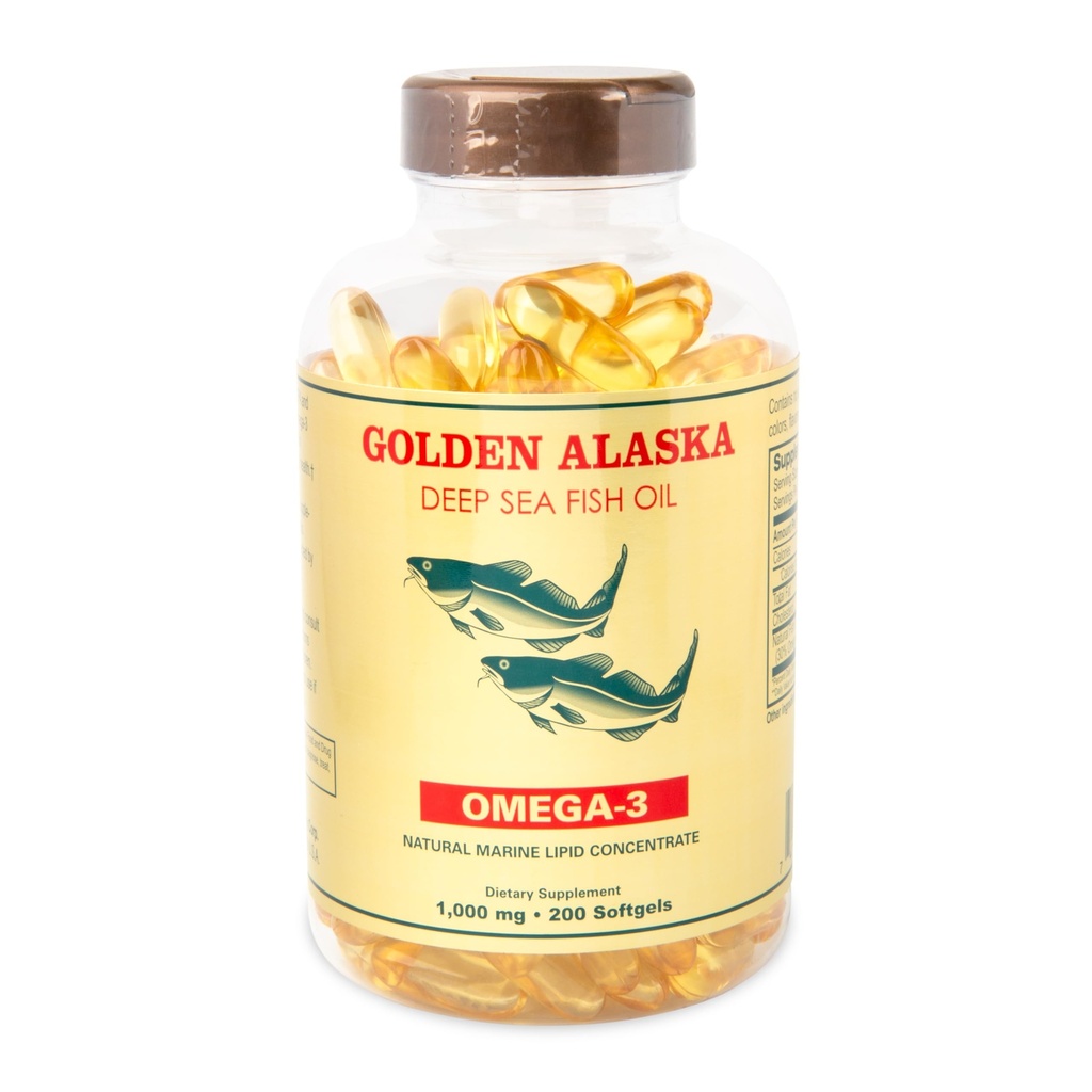 Omega 3 Alaskaの深い海の魚油1000mg 200のSoftgels