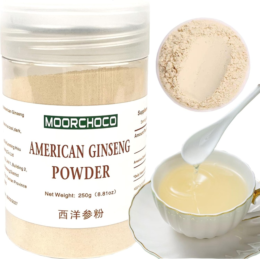 西洋参粉末 - 8.81 oz GinsengパウダーウィスコンシンGinseng Rootパウダー - Non-GMO、グルテンフリー粉末 - アメリカのGinsengハーブサプリメントを使用してスムージー、ベーキング、お茶