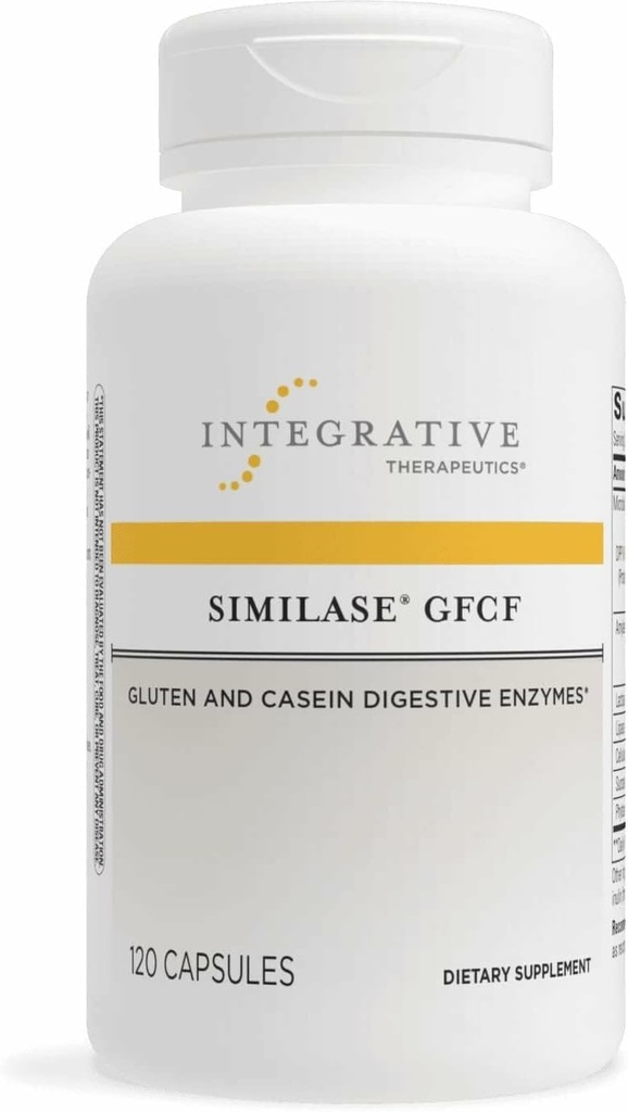 Integrative Therapeutics Similase GFCF - 大人のための消化酵素サプリメント - 支持のカゼイン&グルテンフリーの消化器* - ガス&ブロッティングサポート* - 酪農場無料&ビーガン - 120カウント(60のサービング)