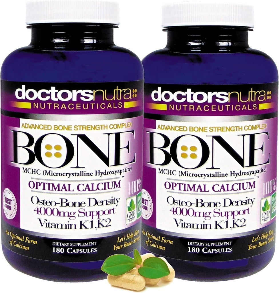 (2)カルシウム1000ミリグラムと4000ミリグラムMCHCのパックは、ドクターNutra Nutraceuticals Plus K1による完全なカルシウム最大骨強度サポート。 K2、マグネシウム、ビタミンD、亜鉛など