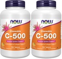 NOWの補足、ビタミンC-500、酸化防止保護*、オレンジ ジュースの味、100のChewable Lozenges (パッケージ2)