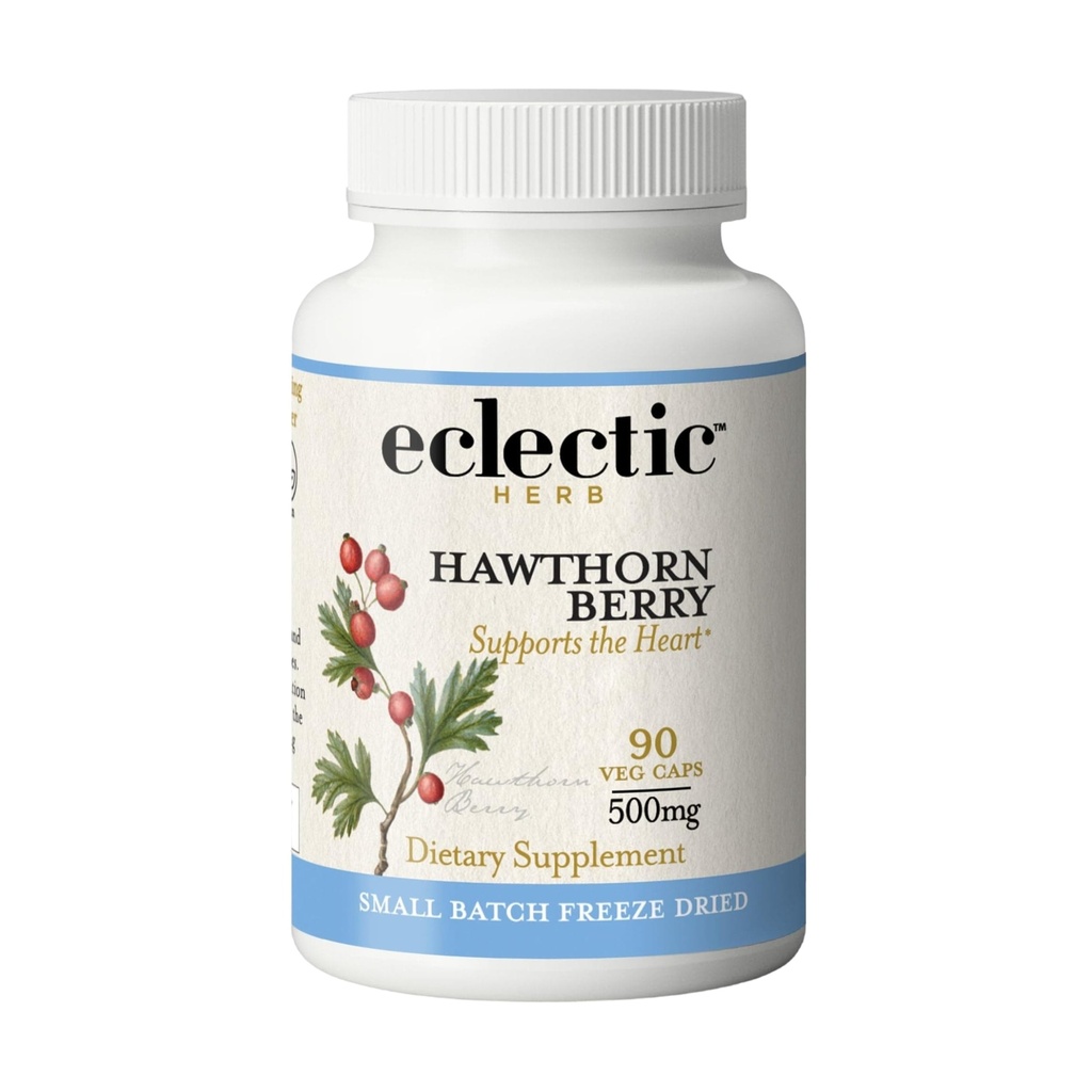Eclectic Institute 生鮮凍結乾燥非GMOホーソンベリー | 心血管サポート | 90 CT (500 mg)
