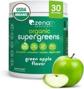 Zenaの栄養物の有機性極度の緑の粉、70+のスーパーフード、0の砂糖、3G繊維、Spirulina、Chlorella、酸化防止剤、プレバイオティクス/プロバイオティクス、消化酵素、緑のApple、30のサービング