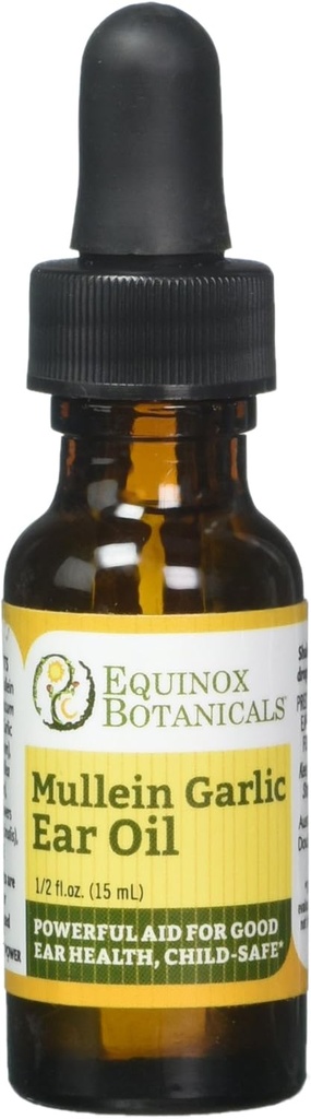 Equinox の植物の Mullein のニンニクの耳オイル .5 oz