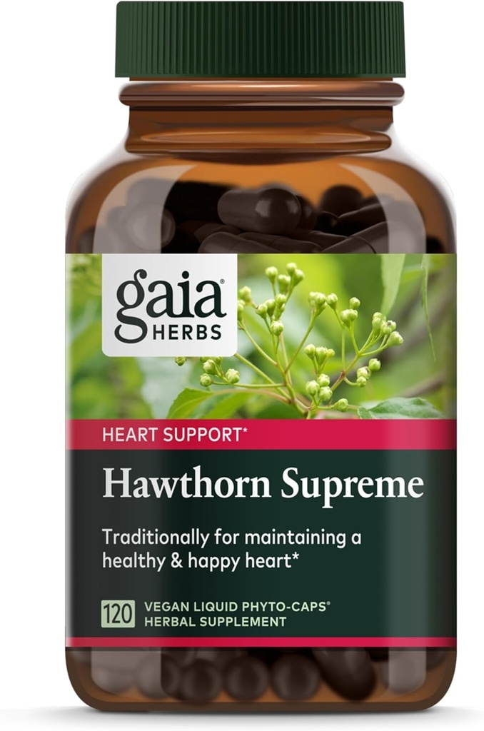 Gaia Herbs Hawthorn 最高 - Hawthorn ベリー サプリメント - ハーブを伝統的に心臓の健康をサポートするために使用* - 120 ビーガン液体フィト カプセル (60 日供給)