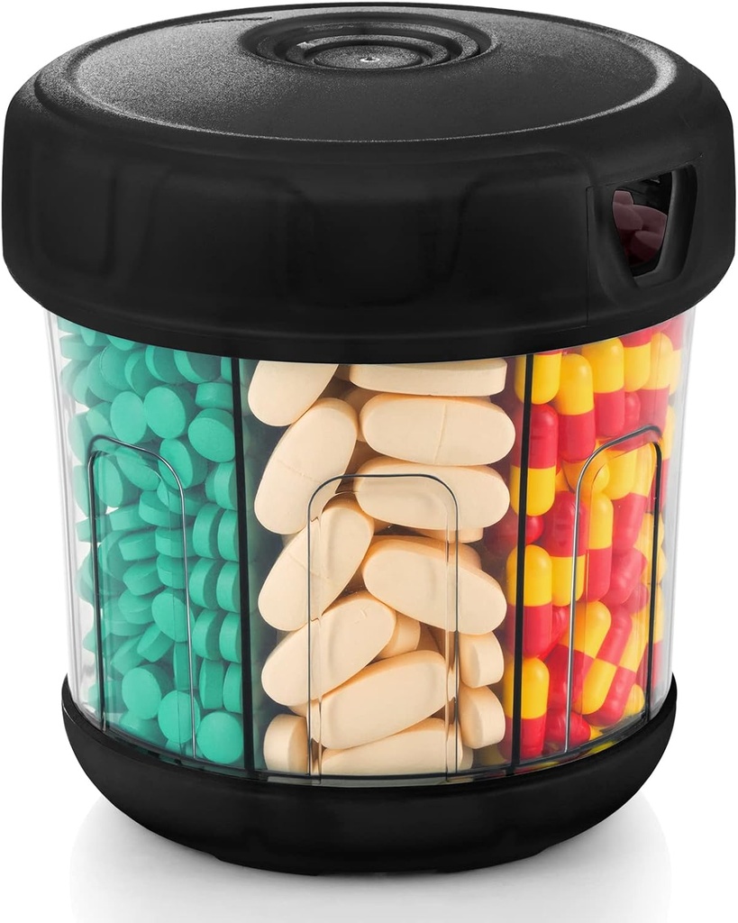 XL 7のコンパートメント、TPUの柔らかいふたが付いている余分大きい補足のオルガナイザーPillディスペンサー、ジャンボのビタミンのホールダーの薬のオルガナイザーの貯蔵を荷を積むこと容易および使用するために