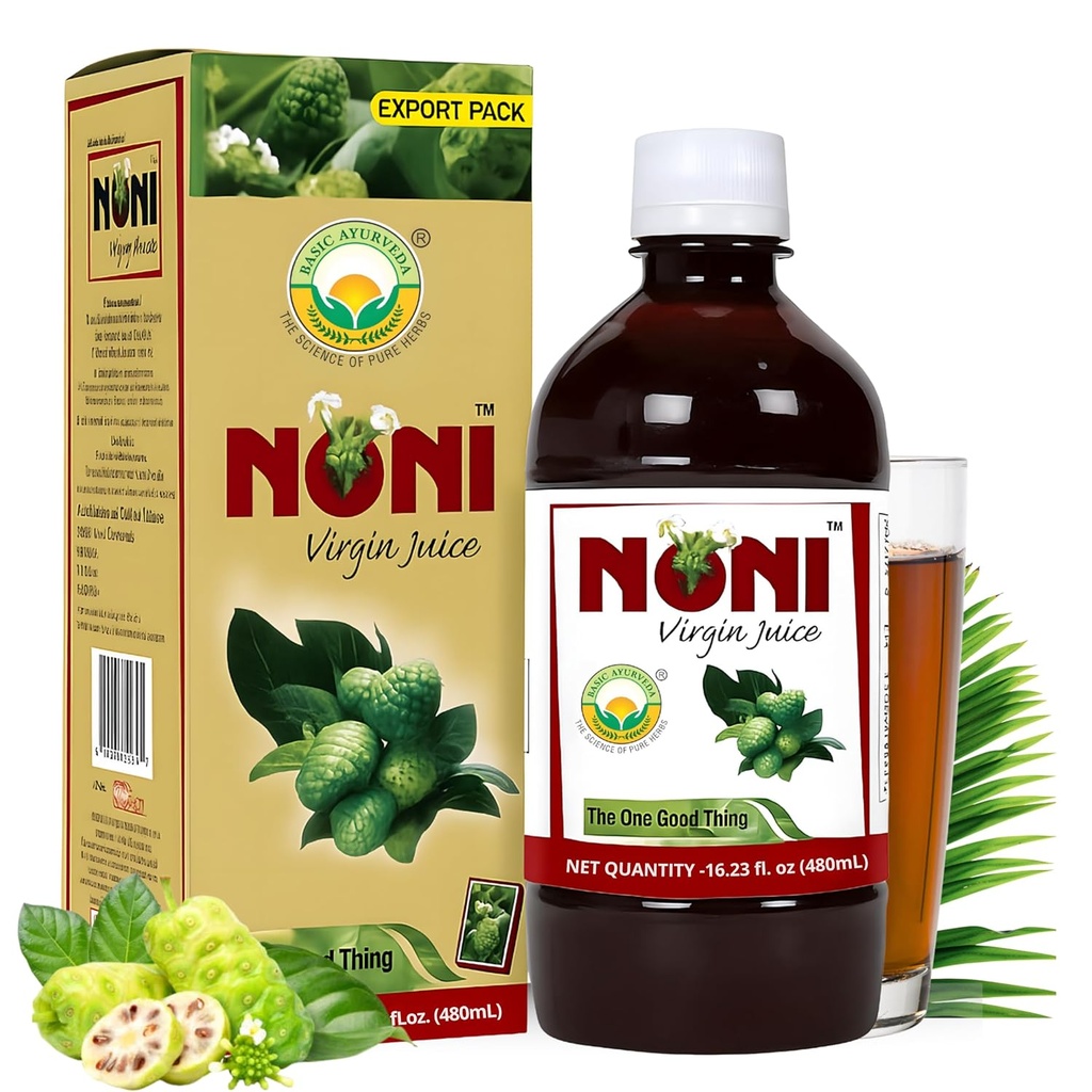 BASIC AYURVEDA Noni バージン フルーツ ジュース | 16.23 Fl Oz (480ml) | 健康とウェルネスのためのピュア&オーガニック アーユルヴェーダ ジュース