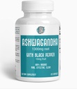 ASHWAGANDHA 1300 mg の 有機ロート ブラックペッパー. 自然な圧力および気分サポート補足120のカプセル