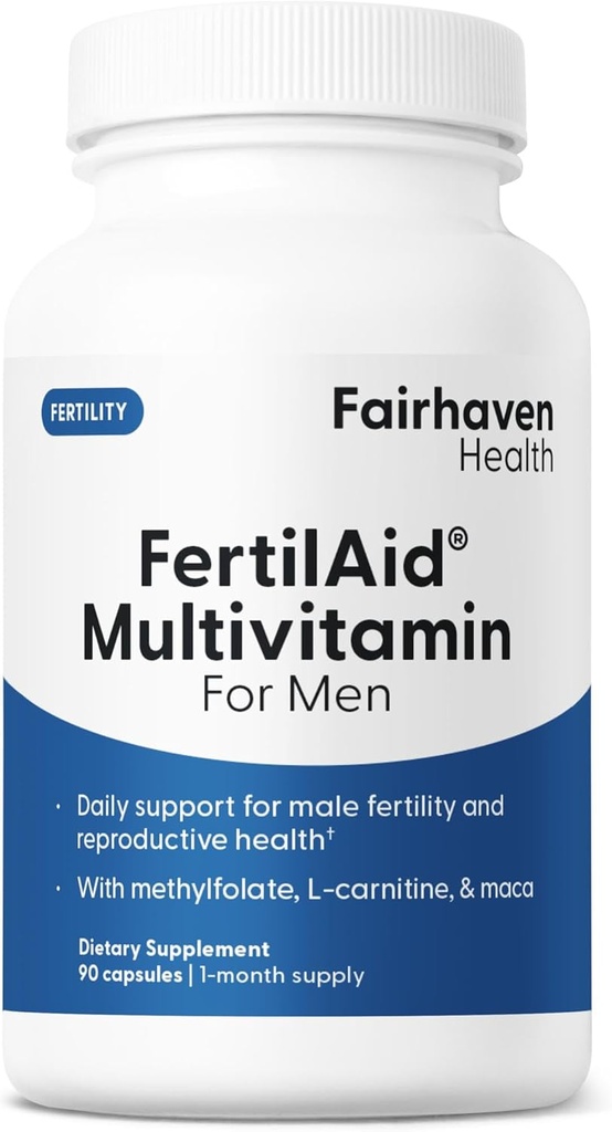 男性の生殖能力のサプリメントのためのFairhaven Health FertilAid | カウントとモチリティサポート ハイムの事前受容 | 男性受容性サポート L-カルニチン、亜鉛、およびフォレートが含まれています | 90 カプセル