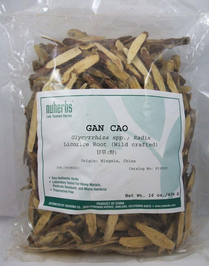 Licorice Root - スライスされたフォーム(ガンカオ)1ポンド - ワイルドクラフト、ラボテスト - Nuherbs
