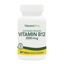 Natures Plus Vitamin B12(Methylcobalamin)、サステンドリリース - 2000 mcg、60ベジタリアンタブレット - 高効力赤血球サポート - 天然エネルギーブースター - グルテンフリー - 60のサービング