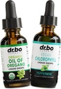 Oregano Oil Organic Liquid Drops & Chlorophyll - Oil of Oregano Drops Tincture Extract & Vegan Chlorophyll Liquid Body Detox Cleanse Immune Support - Digestive Gut Health Odor Cleanse Supplement