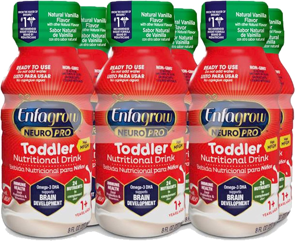 成長のNeuroProのトドルダーの栄養物の飲み物、バニラの味、頭脳サポートのためのOmega-3 DHA、免疫の健康、準備に使用するびんのためのプレバイオティクス及びビタミン、8 Fl Oz、6つの計算