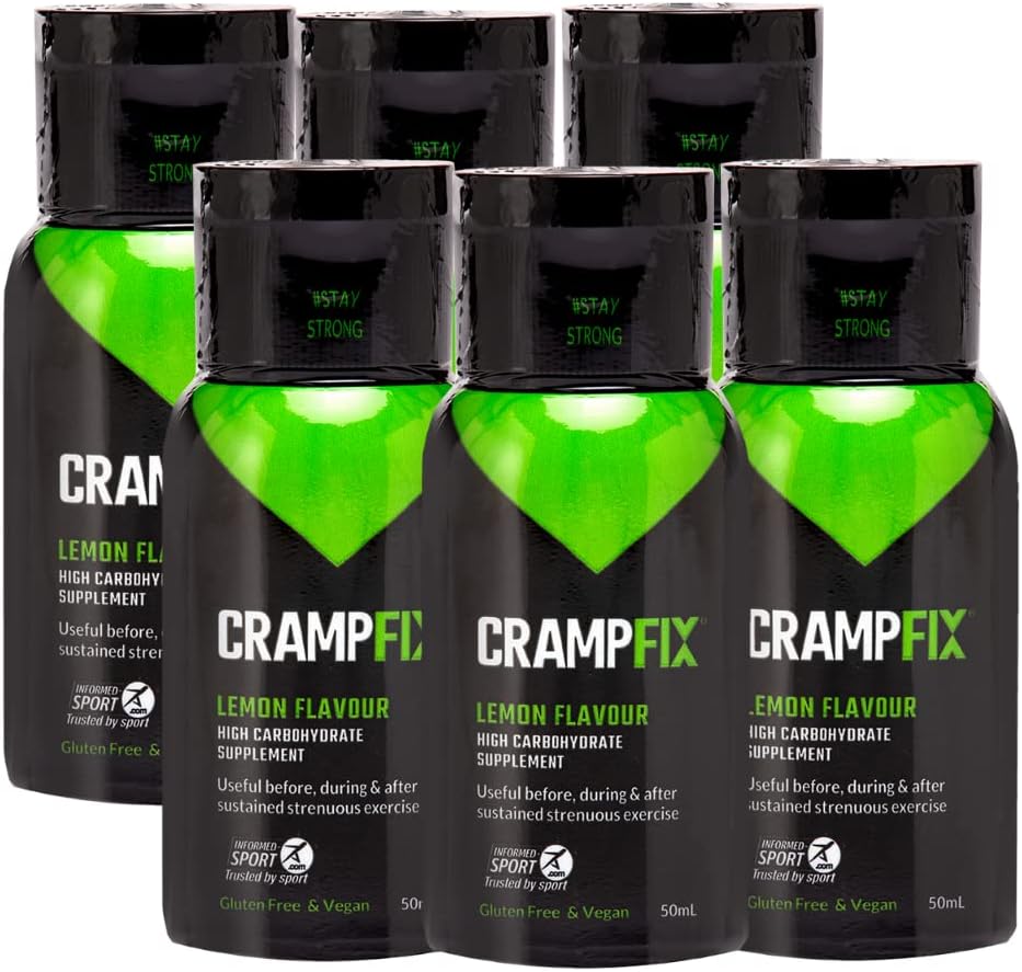 スポーツショット, 筋肉のクランプを防止し、取り除きます, 脚, カルフ, ハムストのクランプ, 6 多サーブスクイズボトルのすべての自然なレモンのパック